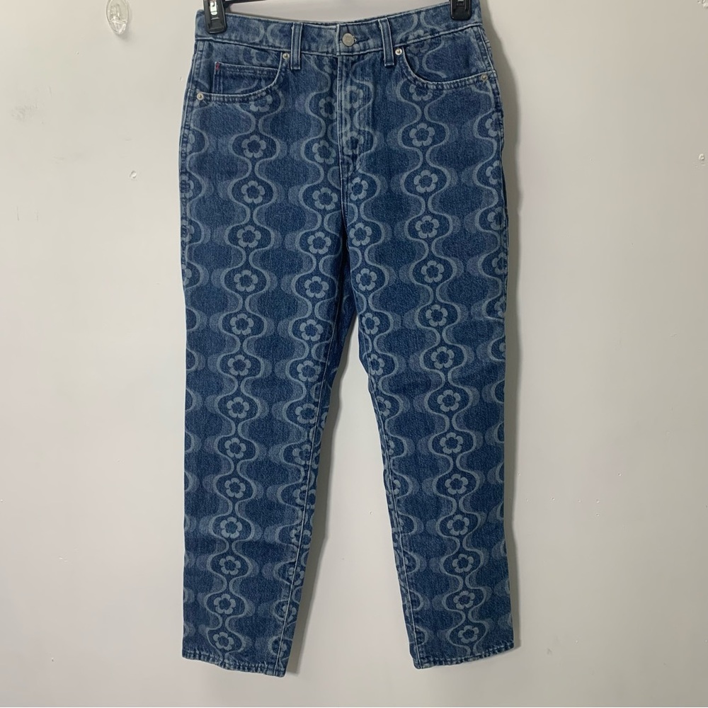 Sun-deh floral wash jeans straight leg size 8
